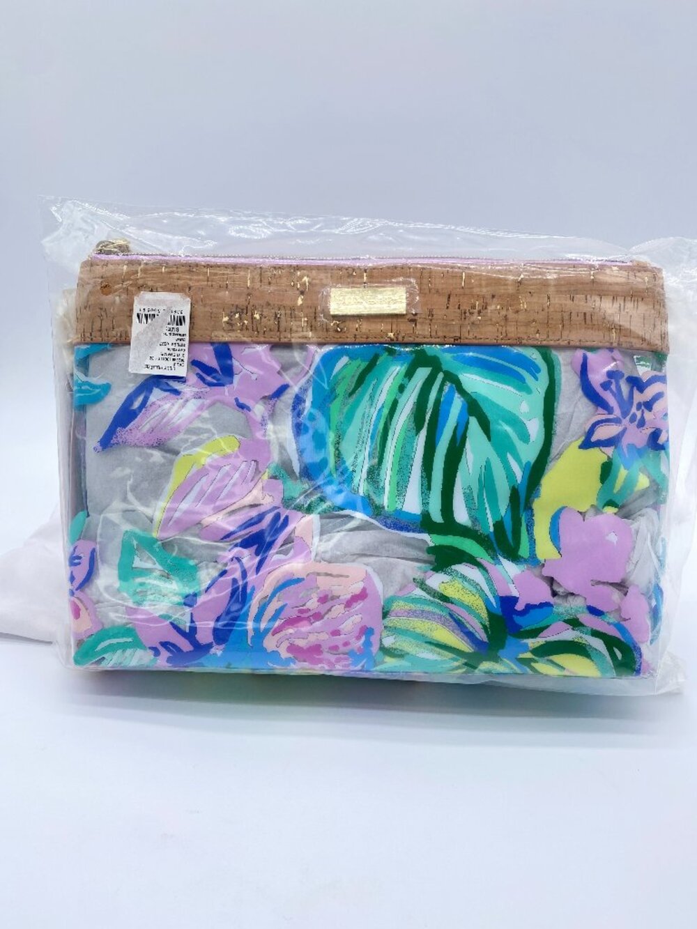 Lilly Pulitzer Mermaid in the Shade Clear GWP Pouch Cork Trim NWT